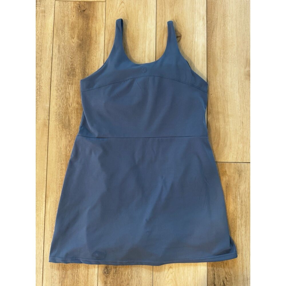 Elle Sport Blue Active Tank Dress Built In Bra Shorts Athleisure Medium - Picture 7 of 16